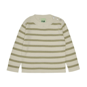 Baby T-shirt met lange mouwen - Ecru / Khaki - FUB
